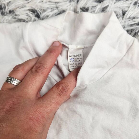 Snap Crotch One Piece Bodysuits Women's Small White Mock Neck Sleeveless Spaghet - Picture 6 of 6